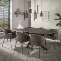 Table de salle &agrave; manger ovale moderne 215 cm coloris bronze Vik