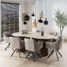 Table de salle à manger moderne 215 cm MDF et céramique Romanesco