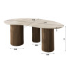 Table de salle à manger moderne 215 cm MDF et céramique Romanesco