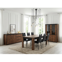 Salle à manger complète contemporaine coloris mango Silvia
