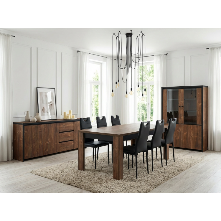Salle à manger complète contemporaine coloris mango Silvia