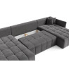 Canapé panoramique convertible réversible coffre en velours Louka