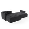 Canapé d'angle convertible réversible coffre en tissu Louka