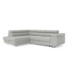 Canapé d'angle convertible têtières réglables en tissu cotelé Tongo