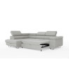 Canapé d'angle convertible têtières réglables en tissu cotelé Tongo