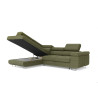 Canapé d'angle convertible têtières réglables en tissu cotelé Tongo