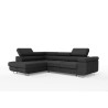Canapé d'angle convertible têtières réglables en tissu cotelé Tongo