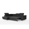 Canapé d'angle convertible têtières réglables en tissu cotelé Tongo
