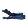 Canapé d'angle convertible têtières réglables en tissu cotelé Tongo