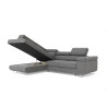 Canapé d'angle convertible têtières réglables en velours Tongo