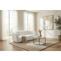 Canapé droit fixe 3 places en tissu Jacinthe