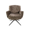 Fauteuil pivotant moderne en tissu chenille Zaya