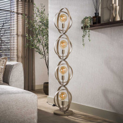 Lampadaire industriel en métal beige H 163 cm Terrie