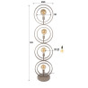 Lampadaire industriel en métal beige H 163 cm Terrie