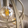 Suspension industrielle ronde en métal beige 3 lampes Sam
