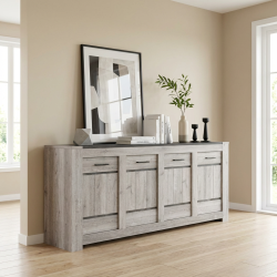 Buffet/bahut contemporain coloris chêne gris Talisman