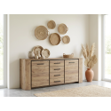 Buffet/bahut contemporain 220 cm ch&ecirc;ne fran&ccedil;ais Barbara