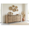 Buffet/bahut contemporain 220 cm chêne français Barbara