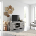 Meuble TV contemporain ch&ecirc;ne gris Talisman