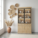 Vaisselier/argentier contemporain 124 cm ch&ecirc;ne clair Valeria