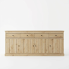 Buffet/bahut contemporain 225 cm chêne clair Valeria