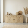 Buffet/bahut contemporain 225 cm chêne clair Valeria