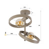 Plafonnier indutriel en métal beige 2 lampes Hoodie