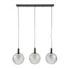 Suspension moderne 3 lampes en verre sablé gris Frosty