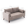 Canapé droit moderne 2 places en tissu Célia