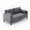 Canapé droit moderne 2 places en tissu Célia