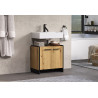 Meuble sous vasque contemporain chêne clair Saphira