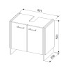 Meuble sous vasque contemporain chêne clair Saphira