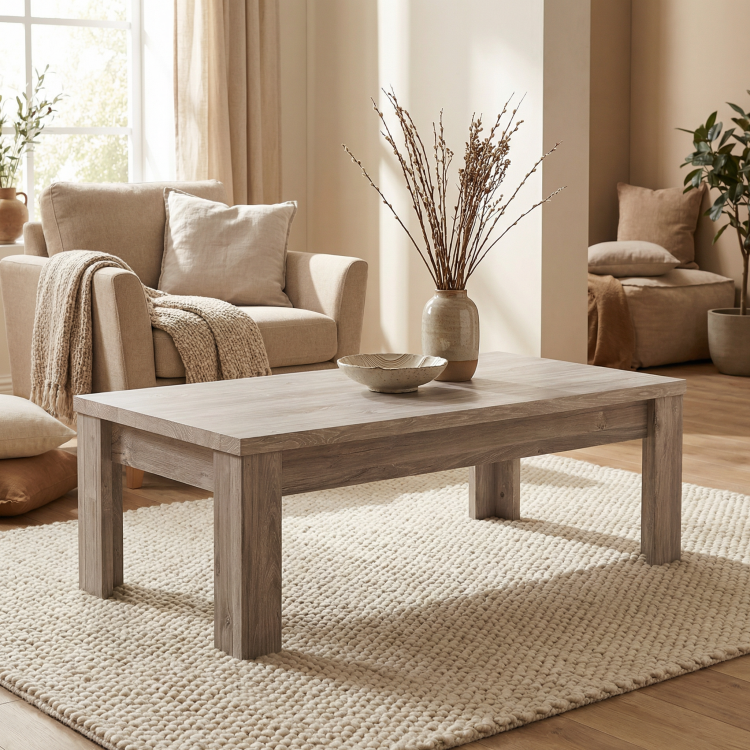 Table basse contemporaine chêne gris Oliviera