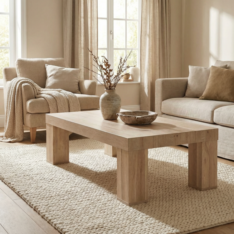 Table basse contemporaine chêne clair Bangkok I