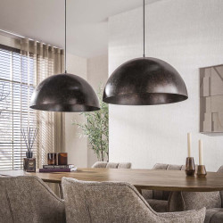 Suspension industrielle en métal brune 2 lampes Kevin