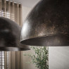 Suspension industrielle en métal brune 2 lampes Kevin