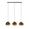 Suspension industrielle 3 lampes coloris or Pauline
