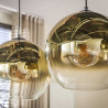 Suspension industrielle 3 lampes coloris or Pauline