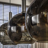 Suspension moderne 3 lampes en verre brun Féerie
