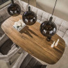 Suspension moderne 3 lampes en verre brun Féerie