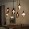 Suspension moderne 7 lampes en verre tricolore Amphore