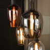 Suspension moderne 7 lampes en verre tricolore Amphore