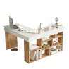 Bureau d'angle informatique moderne blanc/pin atlantic Studine