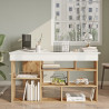 Bureau d'angle informatique moderne blanc/pin atlantic Studine