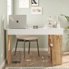 Bureau d'angle informatique moderne blanc/pin atlantic Studine