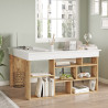 Bureau d'angle informatique moderne blanc/pin atlantic Studine