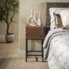 Chevet industriel en bois d'acacia massif Louane