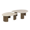 Tables basses moderne bois et céramique (lot de 2) Sergie