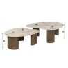 Tables basses moderne bois et céramique (lot de 2) Sergie