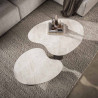 Tables basses moderne bois et céramique (lot de 2) Sergie